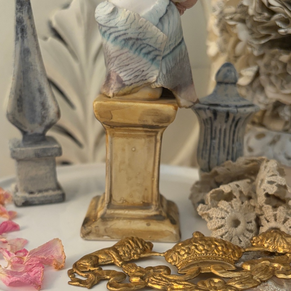 Zampiva Spaghetti Art  Pink and Blue Ceramic Lady Bust Sculpture Italy - Picture 6 of 9